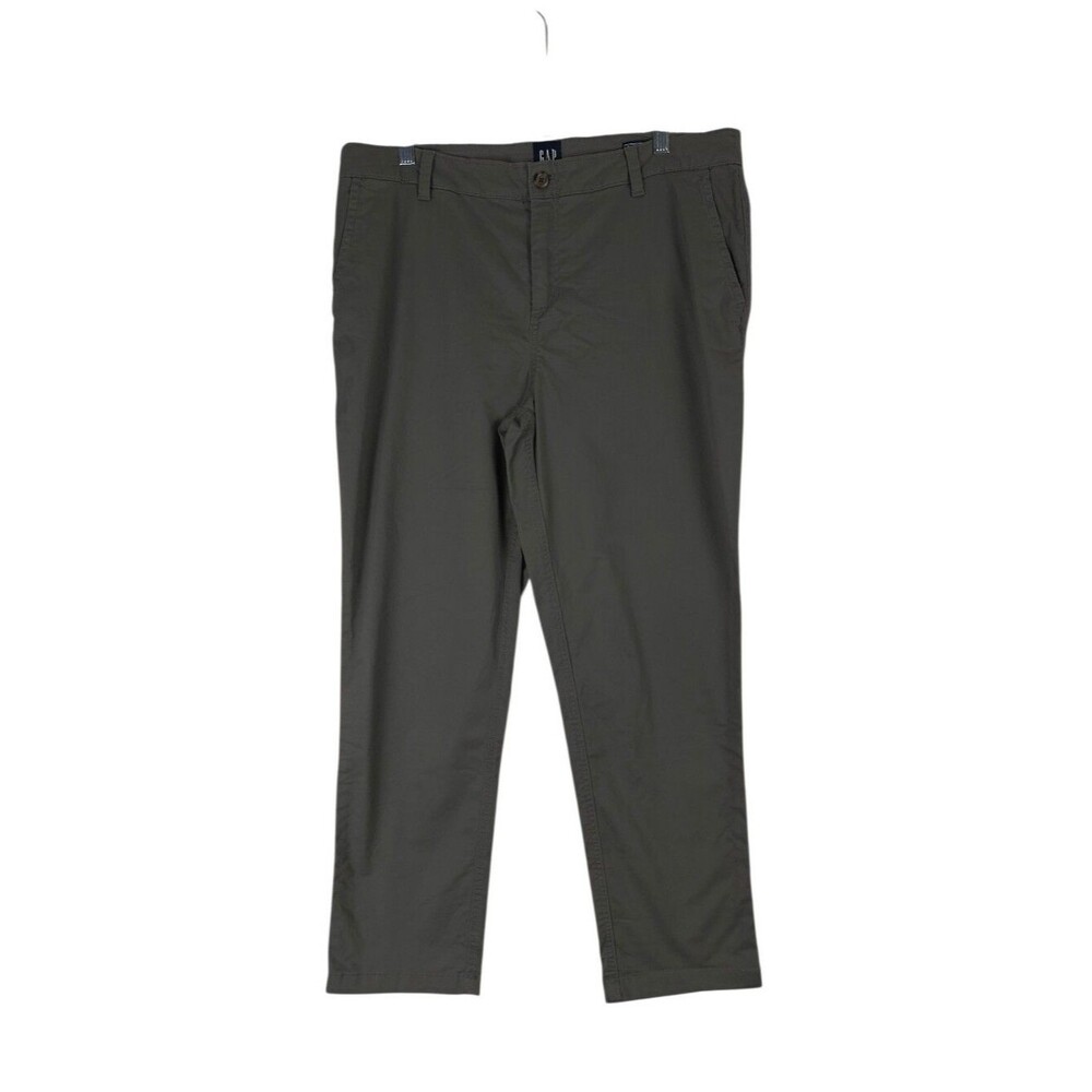 Gap Pants Women's 14 Gray Chino Relaxed Girlfriend Twill Pockets Work Office